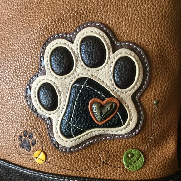 Chala brown leather paw print handbag - Picture 4 of 6